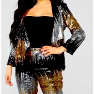 Fashion Nova Electric city sequin pantsuit set